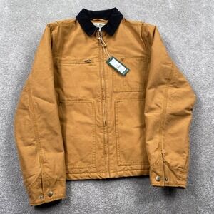 Alpine Design Mens Zip Canvas Jacket Roasted Caramel Charcoal ADM07 Small NWT